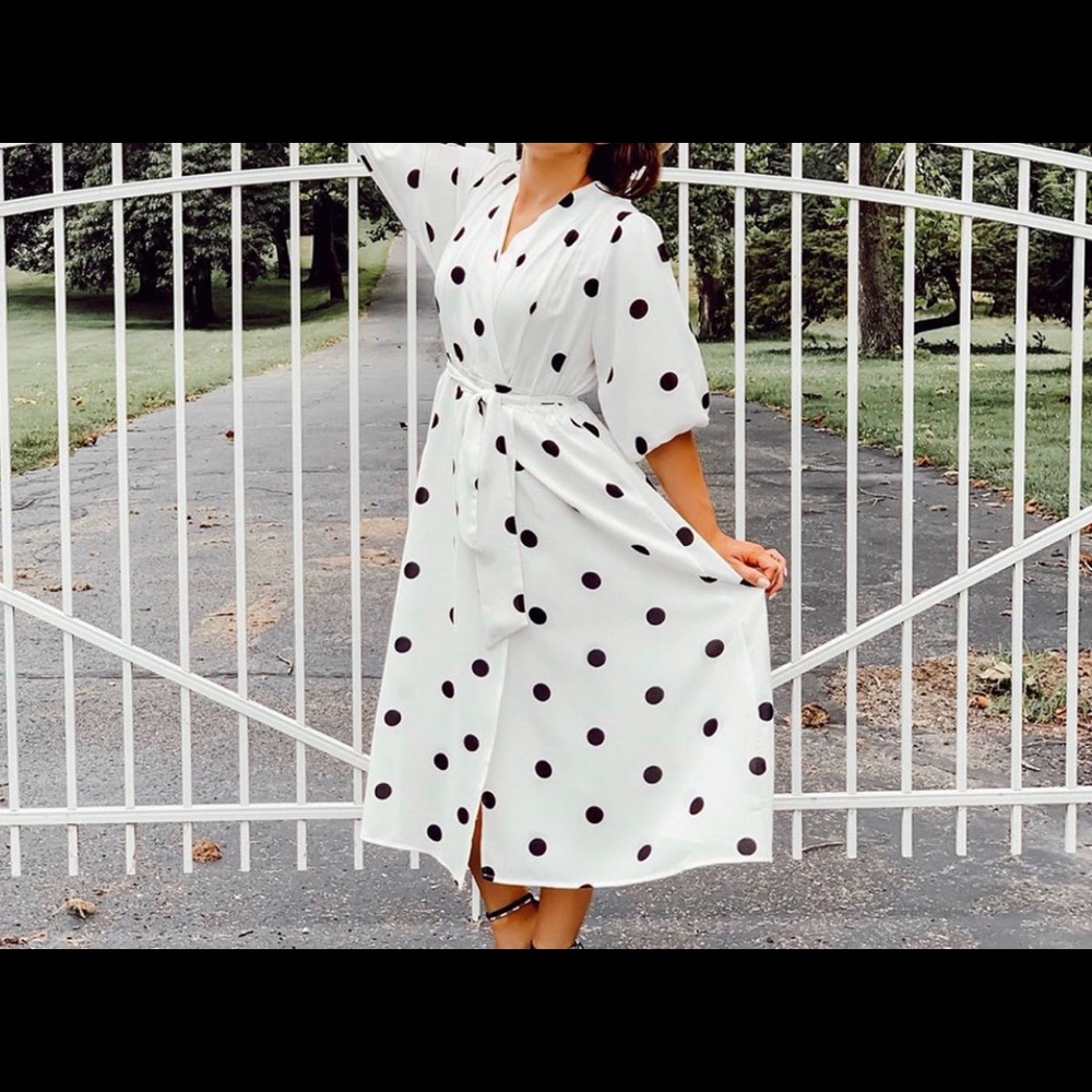 Polka dot midi dress